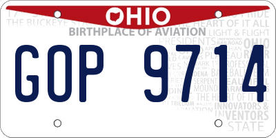 OH license plate GOP9714