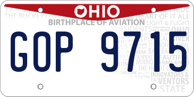 OH license plate GOP9715