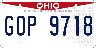OH license plate GOP9718