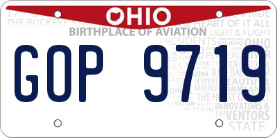 OH license plate GOP9719