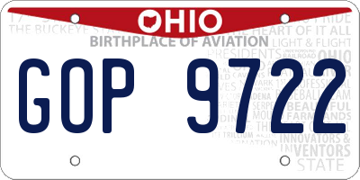 OH license plate GOP9722