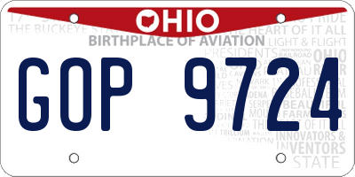 OH license plate GOP9724