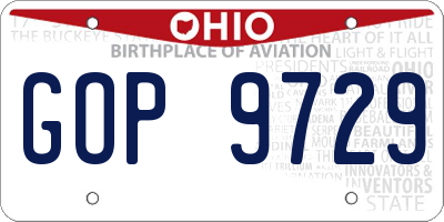 OH license plate GOP9729
