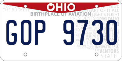 OH license plate GOP9730