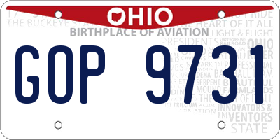 OH license plate GOP9731