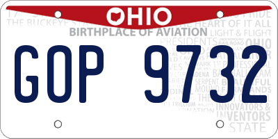 OH license plate GOP9732