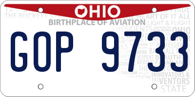 OH license plate GOP9733