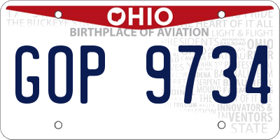 OH license plate GOP9734