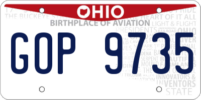 OH license plate GOP9735