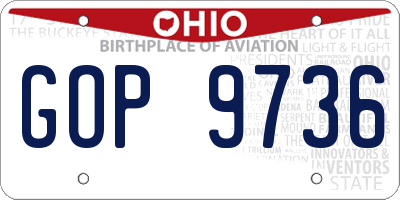 OH license plate GOP9736