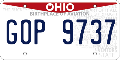 OH license plate GOP9737