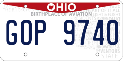 OH license plate GOP9740