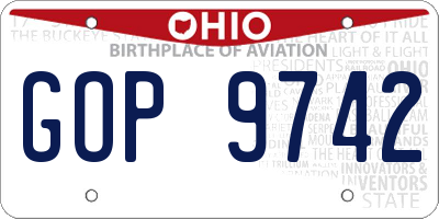 OH license plate GOP9742