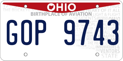 OH license plate GOP9743