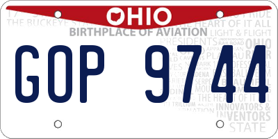 OH license plate GOP9744