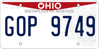 OH license plate GOP9749