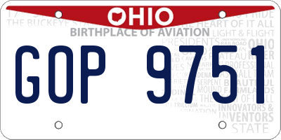 OH license plate GOP9751