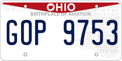 OH license plate GOP9753