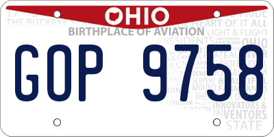 OH license plate GOP9758