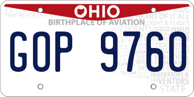 OH license plate GOP9760