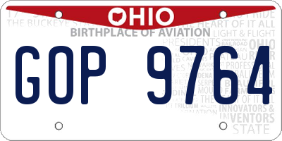 OH license plate GOP9764