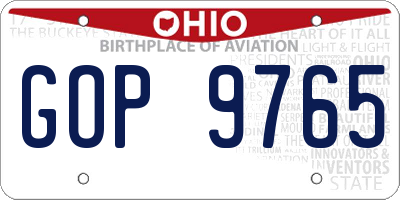 OH license plate GOP9765