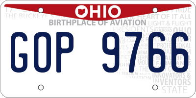 OH license plate GOP9766