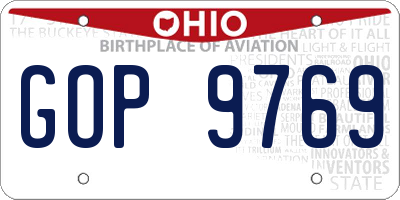 OH license plate GOP9769