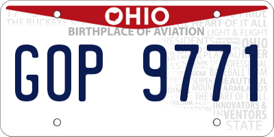 OH license plate GOP9771