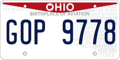 OH license plate GOP9778