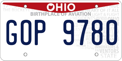 OH license plate GOP9780