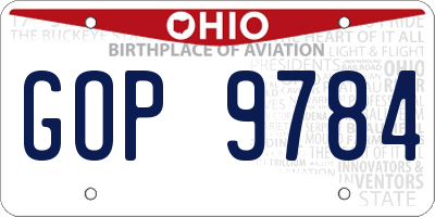 OH license plate GOP9784