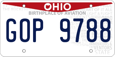 OH license plate GOP9788