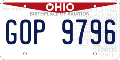 OH license plate GOP9796