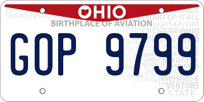 OH license plate GOP9799