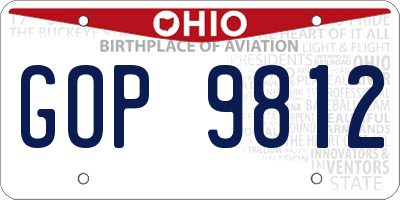 OH license plate GOP9812