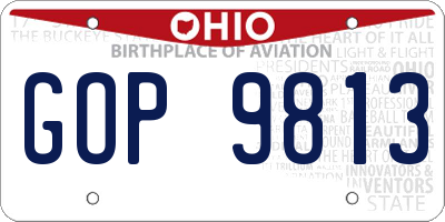 OH license plate GOP9813