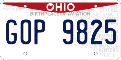 OH license plate GOP9825