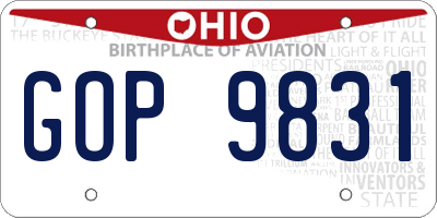 OH license plate GOP9831