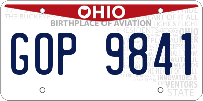 OH license plate GOP9841