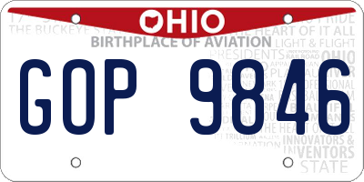 OH license plate GOP9846