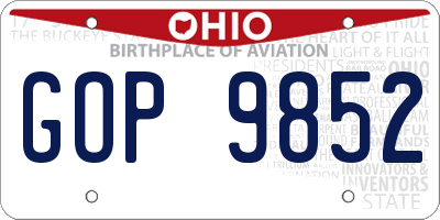 OH license plate GOP9852