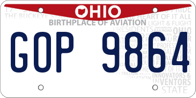 OH license plate GOP9864