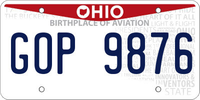 OH license plate GOP9876
