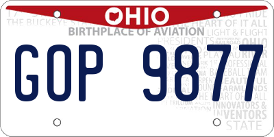 OH license plate GOP9877