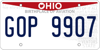 OH license plate GOP9907