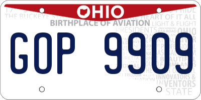 OH license plate GOP9909