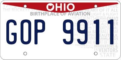 OH license plate GOP9911