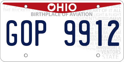 OH license plate GOP9912