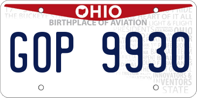 OH license plate GOP9930